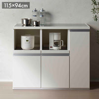 フナモコ キッチンカウンター STW-1150 スーパーホワイト ホワイト キッチンカウンター 炊飯器 電子レンジ レンジ キッチン収納 キッチンボード 幅115 高さ94cm(代引不可)