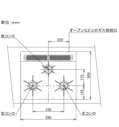 ビルトインガスコンロ 3口 ノーリツ N3WV6RWTP2SI-LP LP プロパンガス Fami 3口 60cmタイプ 両面焼き ムーンシルバーガラストップ メタリックシルバーフェイス