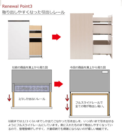 完成品 日本製 大川家具 ステンレス キッチンカウンター 幅110 木目調 ナチュラル カウンター レンジ台 レンジラック 大型レンジ対応 国産(代引不可)