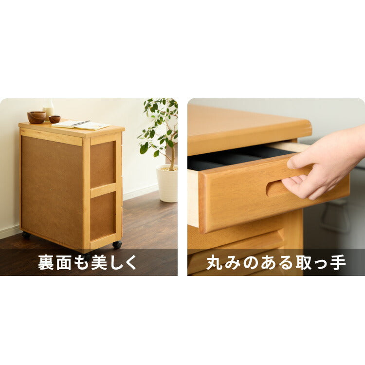 キッチンワゴン 完成品 幅75cm キャスター付き 天然木 ルーバーキッチンワゴン 大容量 引出し収納 扉収納 キッチンカウンター キャビネット 棚 ラック ワゴン 作業台 木製 ルーバー扉(代引不可)