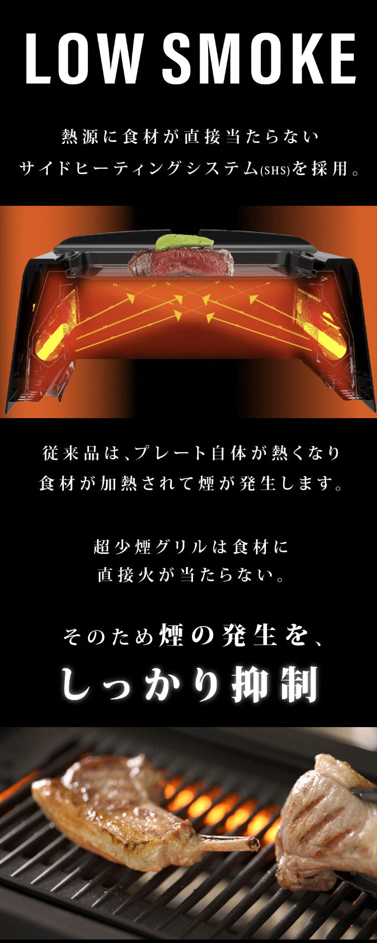 GLAMP 新型 超少煙グリルDX 遠赤外線 減煙 煙が少ない 煙が出にくい