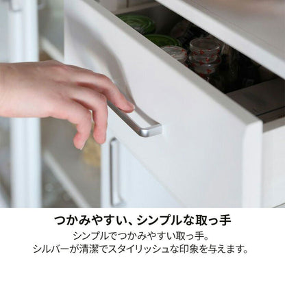 カウンターワゴン 食器棚 幅112cm 高さ85cm ホワイト 白 キャスター付 背面化粧有 キッチン収納 シンプル キッチンカウンター ベアルモ BRM-8511CWWH 白井産業(代引不可)