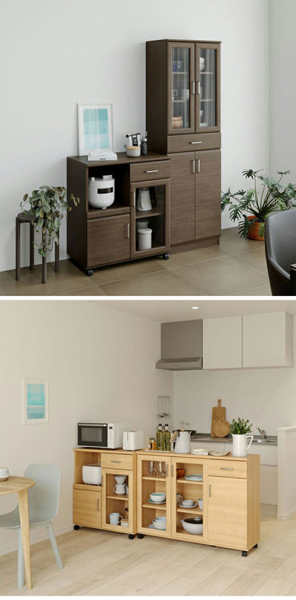 カウンターワゴン レンジ台 幅74cm 高さ85cm ホワイト 白 スライド棚 キャスター コンセント付 背面化粧有 シンプル キッチン収納 キッチンカウンター ベアルモ BRM-8575SLWH 白井産業(代引不可)