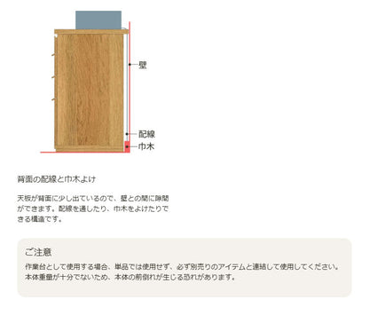 キッチンカウンター レンジ台 食器棚 幅90cm 高さ90cm ナチュラルブラウン 引出4段 メラミン天板 キッチン 家電 収納 コモピア CMA-9090HANA(代引不可)
