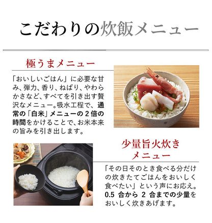 TIGER タイガー 圧力IHジャー炊飯器 炊きたて 5.5合 土鍋蓄熱コート 極うま 少量 冷凍 おにぎり 分づき米 玄米 雑穀 麦飯 GABA 調理 圧力クリーニング お手入れ簡単 JRI-T100K ブラック
