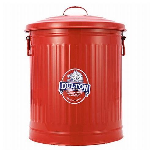 DULTON ゴミ箱 ガベージカン ダストボックス 24L ふた付き レッド おしゃれ かわいい アンティーク 北欧 小物入れ 丸形 リビング キッチン 海外風 シンプル 道具箱 GARBAGE CAN (代引不可)