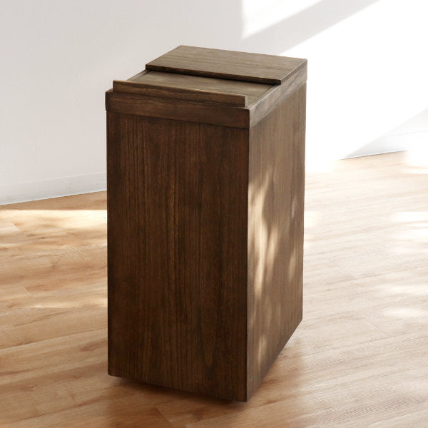 オスマック 木製スライドダストボックス 45L 木目 ウッド調 シンプル ナチュラル フタ スライド式 ゴミ箱 ペール リビング 45L(代引不可)