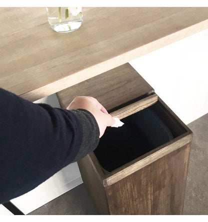 オスマック 木製スライドダストボックス 45L 木目 ウッド調 シンプル ナチュラル フタ スライド式 ゴミ箱 ペール リビング 45L(代引不可)