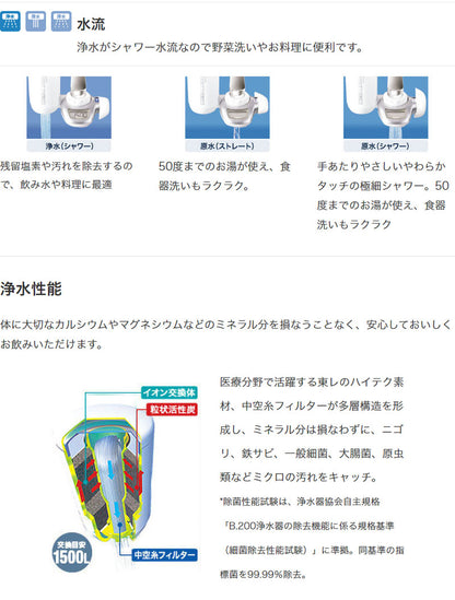東レ トレビーノ 浄水器 蛇口直結型 カセッティ MK207SLX 家庭用 ろ過 濾過 水道水 蛇口 浄水 ろ過器 207SLX 高除去 時短 浄水機 カートリッジ 交換タイプ TORAY