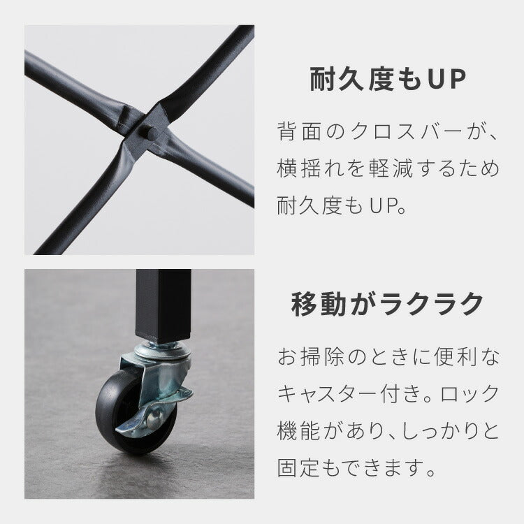 ワイドタイプ キャスター付き キッチンカウンター 幅100 VOID STACK series 大型レンジ対応 キッチンラック ゴミ箱上ラック レンジ台 レンジボード レンジラック キッチン ラック シェルフ(代引不可)