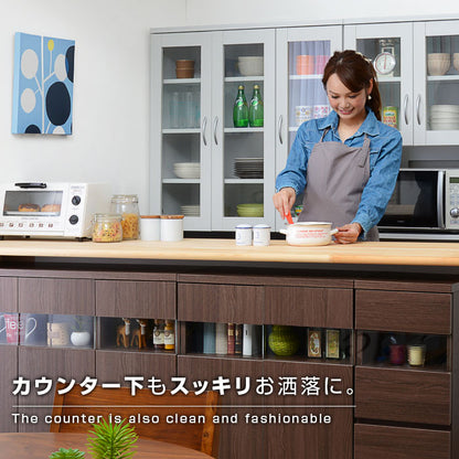 カウンター下収納庫 幅約30cmタイプ 薄型キッチンカウンター 食器棚 省スペース 大容量 オシャレ間仕切り収納 可動棚 スリム収納(代引不可)