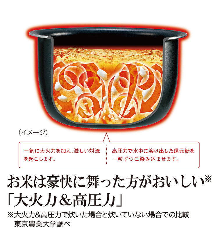 炊飯器 5合 ZOJIRUSHI 象印 NW-JE10-BA 圧力IH炊飯ジャー 大火力&高圧力 5合炊き 5.5合炊き ごはん 白米 玄米 ふっくら もちもち 美味しい 日本製 新生活 純正品