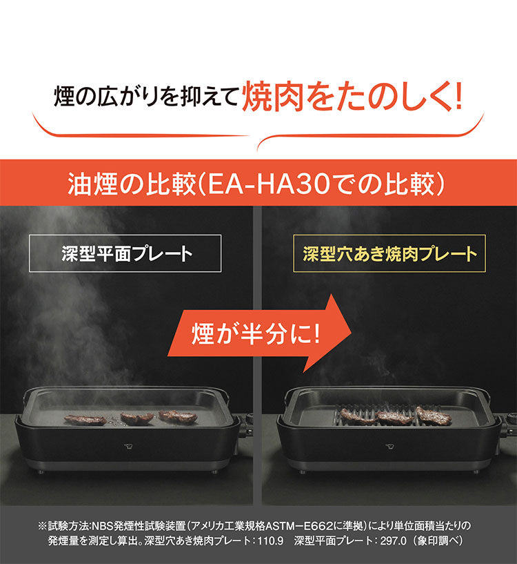 象印 ホットプレート やきやき EA-HA30-HZ チャコール ZOJIRUSHI たこ焼きプレート3枚 新生活 プレゼント ギフト 焼肉 油飛び散りカット