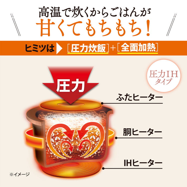 炊飯器 3合 象印 3合炊き ZOJIRUSHI 圧力IH炊飯ジャー 極め炊き スレートブラック NP-RU05-BZ 象印マホービン プレゼント