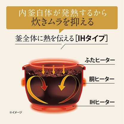 炊飯器 5.5合炊き 象印 5.5合 NW-VK10-BA 極め炊き IH炊飯器 ブラック エコ炊飯 白米急速 玄米 パンメニュー 象印マホービン 黒まる厚釜採用 黒