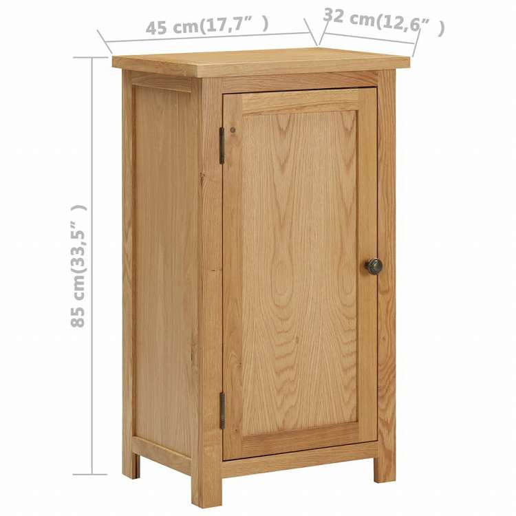 vidaXL 食器棚 45x32x85cm オーク無垢材家具 キャビネット&収納 サイドボード(代引不可)